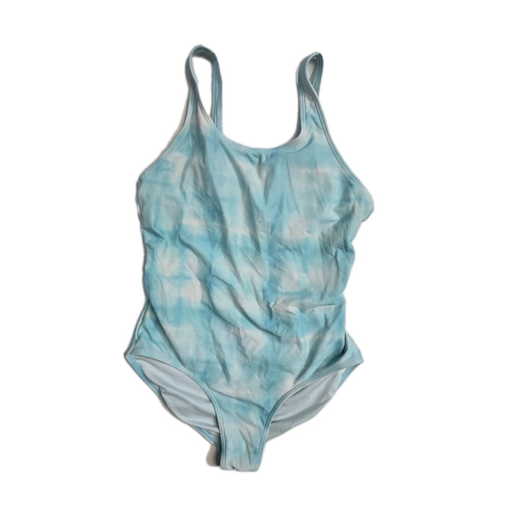 Athleta Girl One Piece Swimming Suit XXL 16 Blue Tie Dye